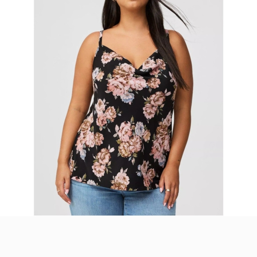 Torrid Crepe De Chine Cowl Neck Cami